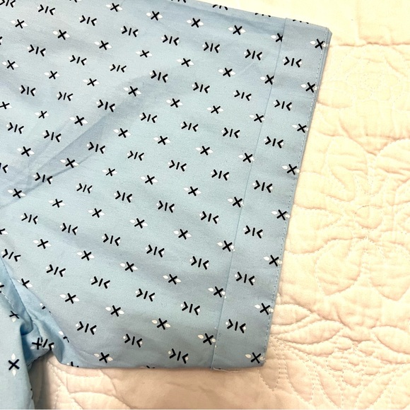 NWT LEVEL TEN COTTON SOFT RELAXED GEOMETRIC PRINT SHIRT SLEEVE BUTTON UP SHIRT - Picture 12 of 13